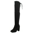 thumbnail image 1 of Delicious Women's Faux Suede Knee High Block Heel Boot, Black ,  8 M US, 1 of 6