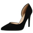 thumbnail image 1 of Delicious Women's Pointed Toe Side Cut Out Dress Heel Pump, Black ,  5.5 M US, 1 of 6