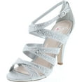 thumbnail image 1 of Delicious Women's peep toe rhinestone glitter crossing strap dance sandals, 1 of 7