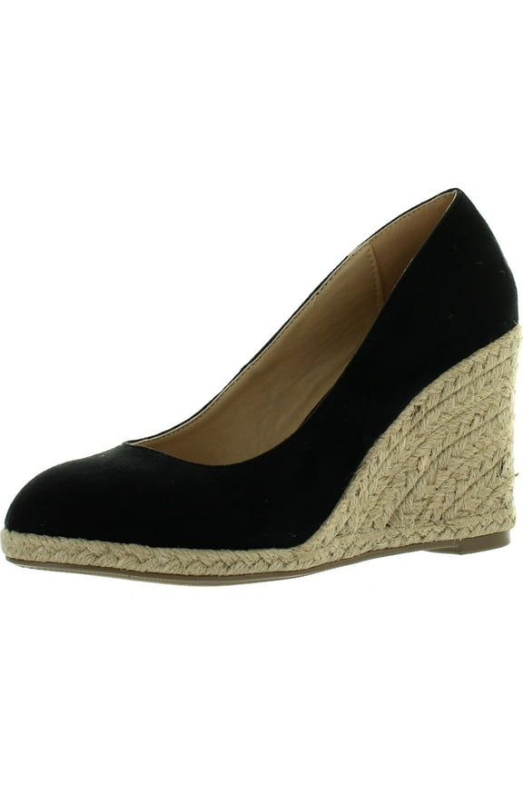 Delicious Womens Parma Round Toe Espadrille Wedge Slip on Sandals