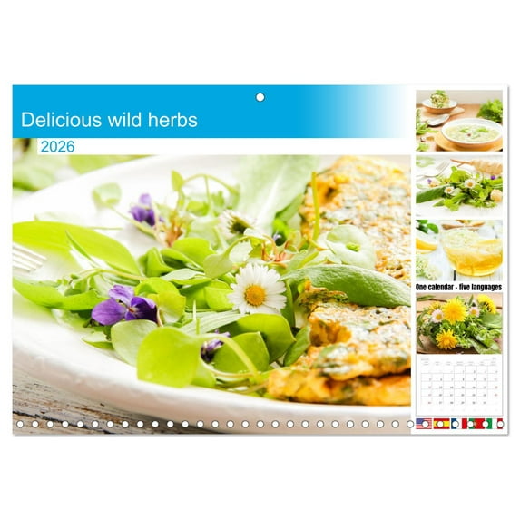 Delicious wild herbs (Monthly Wall Calendar 2026 16.5 x 23.4 (open)), CALVENDO 14 Month Calendar