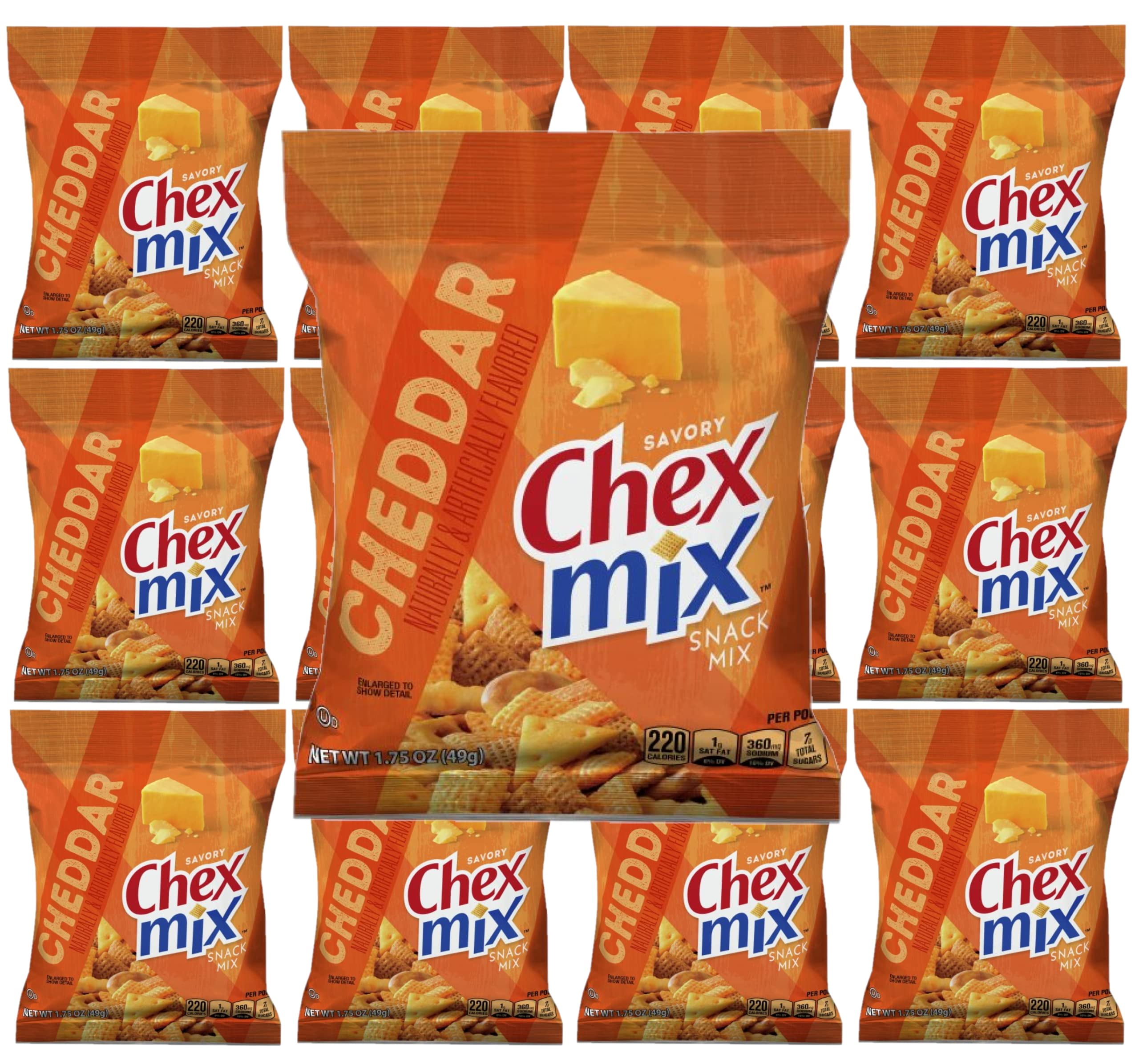 Deliciously Cheesy Chex Mix Cheddar Party Blend 1.75oz Bags, Pack of