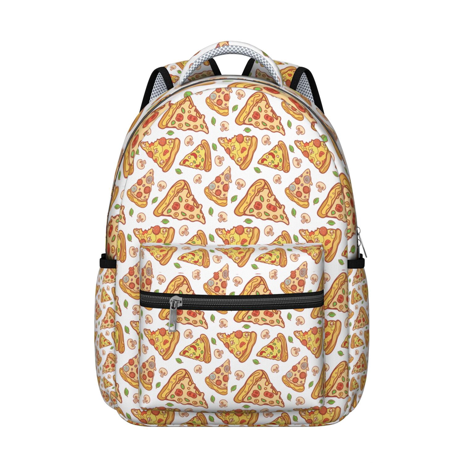 Deliciously Durable Pizza Backpack - Waterproof & Breathable Student Bookbag with Ergonomic Support, Spacious Compartments - Fun Gift for Foodie Teens