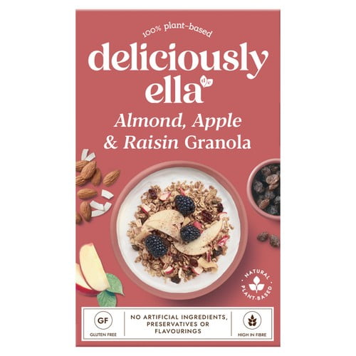 Deliciously Ella Almond, Apple&Raisin Granola with Coconut Chips&Cinnamon 400g, British Import (Pack of 3)