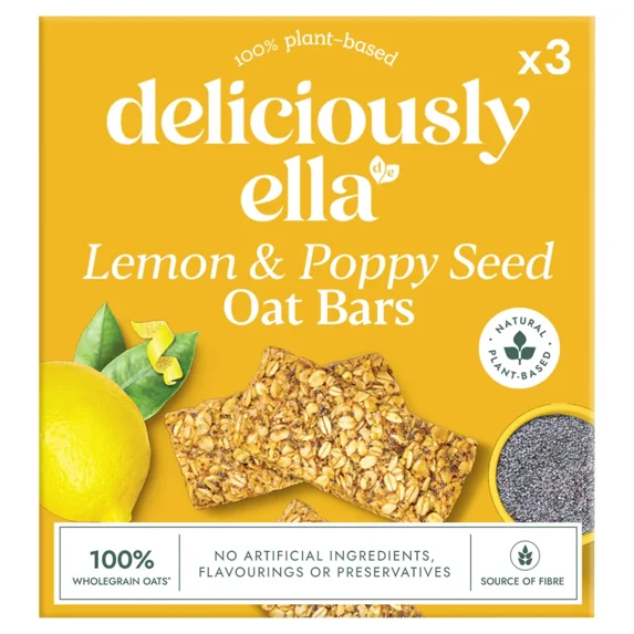 Deliciously Ella Lemon & Poppy Seed Oat Bar 3 x 50g