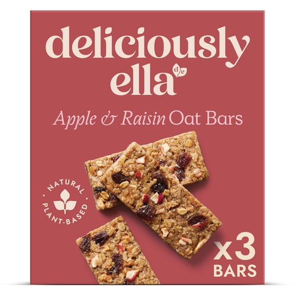 Deliciously Ella Oat Bars - Apple, Raisin & Cinnamon 3 Pack 50g, Imported from Britain