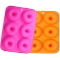 Deliciously Fun 6Cavity Silicone Cookie Molds Set of 2 NonStick