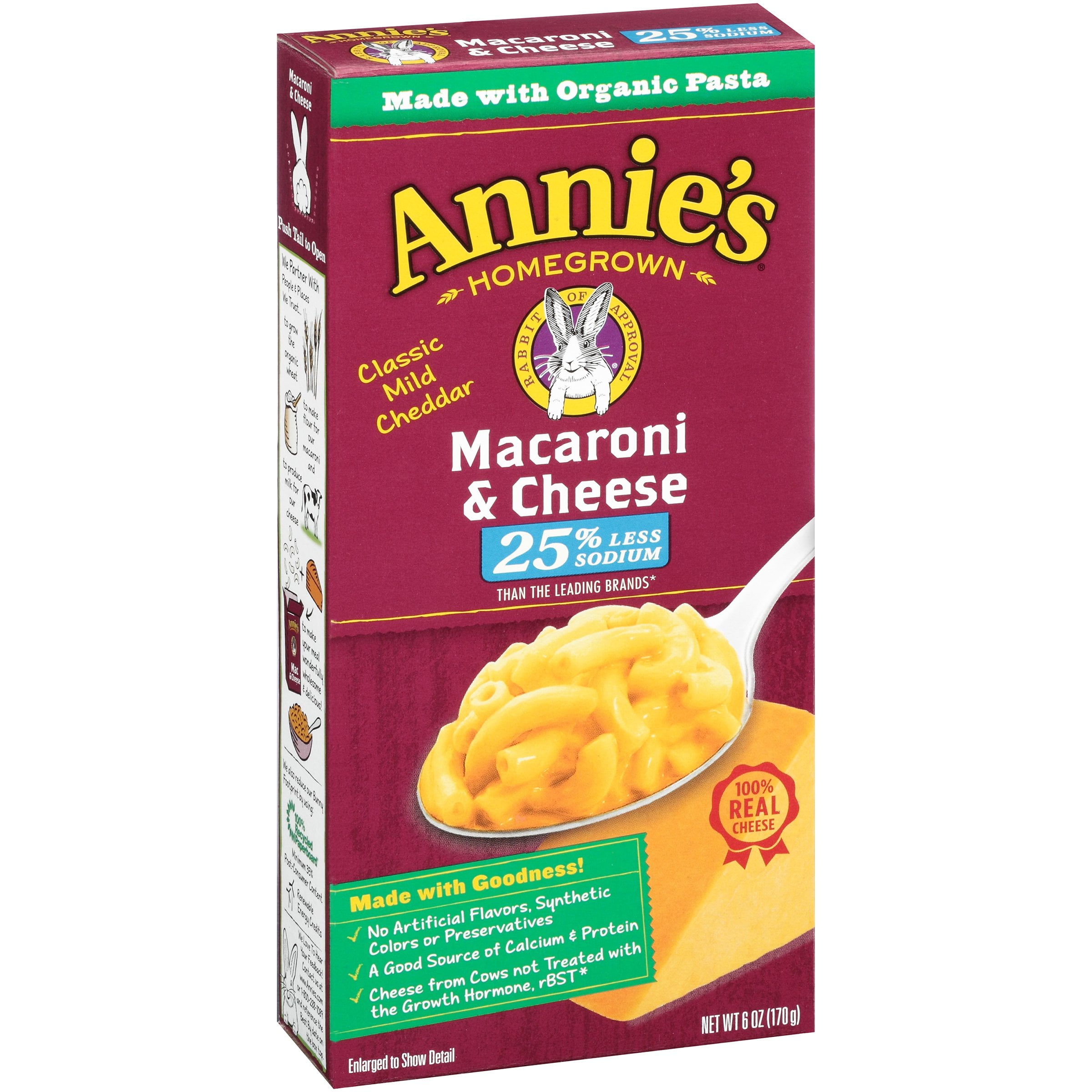 Deliciously Healthy Annie's Homegrown Macaroni & Cheese Lower Sodium