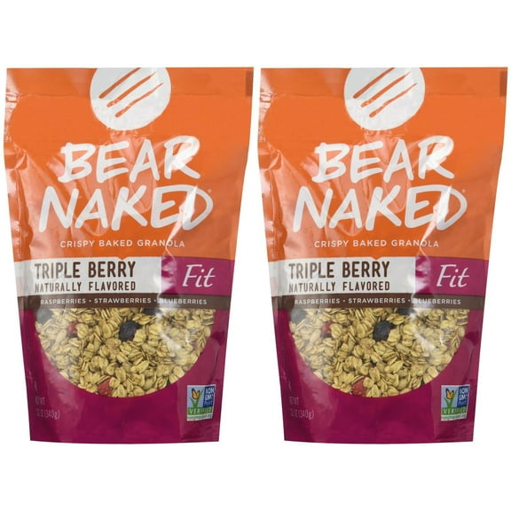 Deliciously Wholesome Bear Naked 100% Natural Granola - Irresistible Triple Berry Crunch - 12 Oz - 2 Pk
