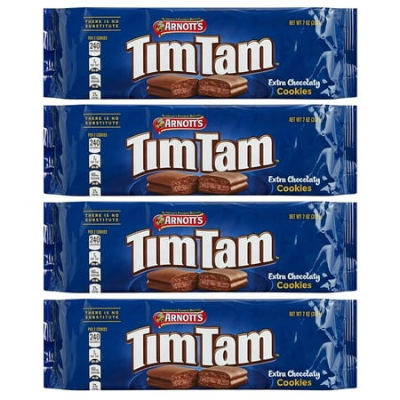 Deliciousness! Extra Chocolaty Tim Tam (Pack of 4 x 200g Ea) Velvety Chocolate Cream & Extra Gooey Chocolate Centre, from Australia ...