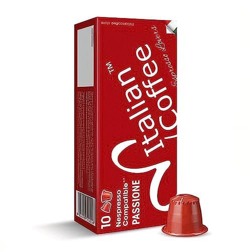 Delicitaly Italian Coffee pods compatible with Nespresso Original machines, Espresso capsules (100 Passione regular pods, 100 Count (Pack of 1))