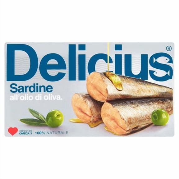 Delicius Sardines in Olive Oil 120g, British Import (Pack of 3)