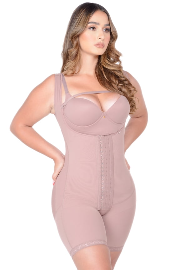 Delie by Fajas D'Prada Braless High Back Mid-Thigh Garment with Hooks 09272