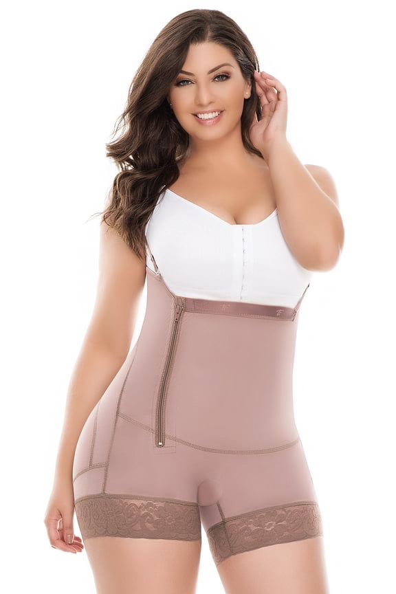 Delie by Fajas D'Prada Open Bust Tummy Control Butt Lifter Boy Short Body Shapewear 009046