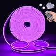 thumbnail image 1 of Delight 50FT 2-Sided LED NEON Light DIY Adjustable Mode IP65 Neon Strip Lights Remote Home Garden Building Decor Purple, 1 of 9