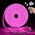 thumbnail image 1 of Delight 50FT 2-Sided LED NEON Light DIY Adjustable Mode IP65 Strip Lights Remote Home GardenDecor Pink, 1 of 10