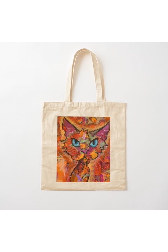 Delight Funky Feline Canvas Tote Bags, Reusable Shopping Bag