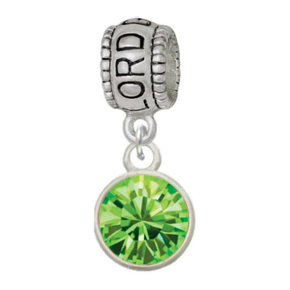 Delight Jewelry 10mm Lime Green Crystal Drop Lord Guide Me Charm Bead
