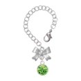 thumbnail image 1 of Delight Jewelry 10mm Lime Green Crystal Drop - Silvertone Bow Charm Accessory for Tumblers and Thermal Cups, 1 of 4