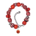 thumbnail image 1 of Delight Jewelry 10mm Orange Crystal Drop Red Paw Print Bead Bracelet, 7"+2", 1 of 4