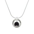 thumbnail image 1 of Delight Jewelry 12mm Black Roller Glass Spinner Laugh Ring Charm Necklace, 18", 1 of 4