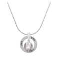 thumbnail image 1 of Delight Jewelry 12mm Clear Roller Spinner with Silvertone Lining Glass Spinner Live Ring Charm Necklace, 18", 1 of 4