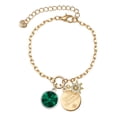 thumbnail image 1 of Delight Jewelry 12mm Crystal Rivoli - Green Goldtone Discover Dream Explore Zoey Charm Bracelet, 6.5+2" Extender, 1 of 1