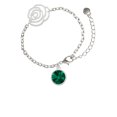 thumbnail image 1 of Delight Jewelry 12mm Crystal Rivoli - Green Silver-tone Flower Link Chain Bracelet, 6.75"+2" Extender, 1 of 4