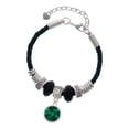 thumbnail image 1 of Delight Jewelry 12mm Crystal Rivoli - Green Wife Celtic Knot Leather Bead Bracelet, 7"+2" Extender, 1 of 4