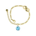 thumbnail image 1 of Delight Jewelry 12mm Crystal Rivoli - Hot Blue Gold-tone Paw Infinity Link Chain Bracelet, 6"+2" Extender, 1 of 3