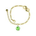 thumbnail image 1 of Delight Jewelry 12mm Crystal Rivoli - Lime Green Gold-tone Paw Infinity Link Chain Bracelet, 6"+2" Extender, 1 of 3