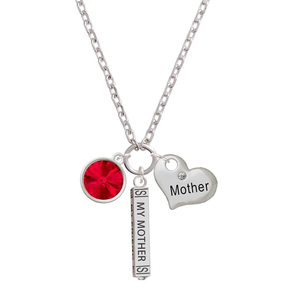 Delight Jewelry 12mm Crystal Rivoli - Red Always My Mother Bar Zoe Necklace