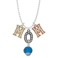 thumbnail image 1 of Delight Jewelry 12mm Faceted Teal Glass Spinner Multi-Colored Crystal Mom Charm Necklace, 1 of 5