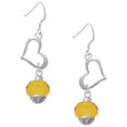 thumbnail image 1 of Delight Jewelry 12mm Faceted Yellow Glass Spinner Open Heart French Earrings, 1 of 4