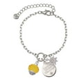 thumbnail image 1 of Delight Jewelry 12mm Faceted Yellow Glass Spinner Silvertone Discover Dream Explore Zoey Charm Bracelet, 6.5+2" Extender, 1 of 4