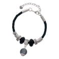 thumbnail image 1 of Delight Jewelry 12mm Grey Roller Spinner with Silvertone Lining Glass Spinner Granddaughter Celtic Knot Leather Bead Bracelet, 7"+2" Extender, 1 of 4