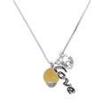 thumbnail image 1 of Delight Jewelry 12mm Stardust Round Goldtone Spinner - Love and Lock Charm Necklace, 18"+1", 1 of 4