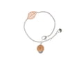 thumbnail image 1 of Delight Jewelry 12mm Stardust Round Rose Goldtone Spinner - Rose Goldtone Leaf Delicate Bracelet, 6.25+1.75", 1 of 4