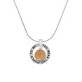 thumbnail image 1 of Delight Jewelry 12mm Stardust Round Rose Goldtone Spinner Silver-tone You Mean the World to Me Ring Necklace, 18", 1 of 4