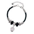thumbnail image 1 of Delight Jewelry 12mm Stardust Round Silvertone Spinner Mom Celtic Knot Leather Bead Bracelet, 7"+2" Extender, 1 of 4