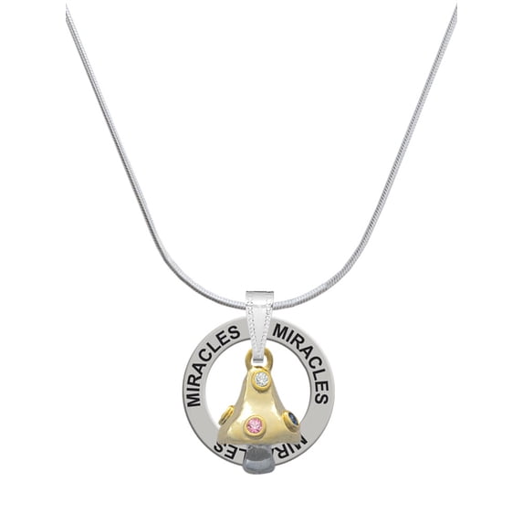 Delight Jewelry 3-D Goldtone Mushroom with Crystals Miracles Ring Charm Necklace, 18"