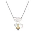 thumbnail image 1 of Delight Jewelry 3-D Goldtone Mushroom with Crystals Silvertone Dream Big Pendant Necklace, 25", 1 of 4
