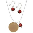 thumbnail image 1 of Delight Jewelry Acrylic 1 1/8" Disc Goldtone Red Lucky Ladybug Necklace and Dangle Earrings Set, 1 of 6