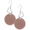 thumbnail image 1 of Delight Jewelry Acrylic 1 1/8" Disc Rose Goldtone Open Heart French Earrings, 1 of 4