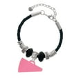 thumbnail image 1 of Delight Jewelry Acrylic 1.25" Hot Pink Megaphone Big Sister Celtic Knot Leather Bead Bracelet, 7"+2" Extender, 1 of 4
