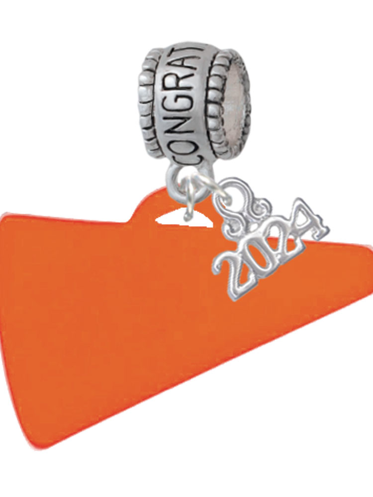 Delight Jewelry Acrylic 1.25" Orange Megaphone Congratulations Charm