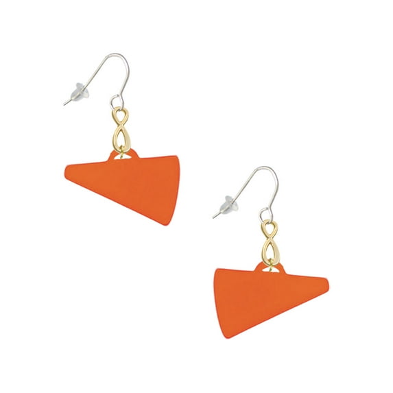 Delight Jewelry Acrylic 1.25" Orange Megaphone Gold Tone Infinity French Earrings