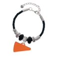 thumbnail image 1 of Delight Jewelry Acrylic 1.25" Orange Megaphone Sister Celtic Knot Leather Bead Bracelet, 7"+2" Extender, 1 of 4