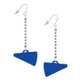 thumbnail image 1 of Delight Jewelry Acrylic 1.25" Royal Blue Megaphone - Silver-tone Long Sparkle Dangle French Earrings, 1 of 4