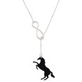 thumbnail image 1 of Delight Jewelry Acrylic 1.5 Black Horse Silver tone Elegant Infinity Lariat Necklace, 1 of 4